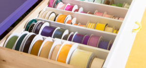 Organized ribbon drawer