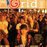 Cover of Grid Magazine with large crown facing camera